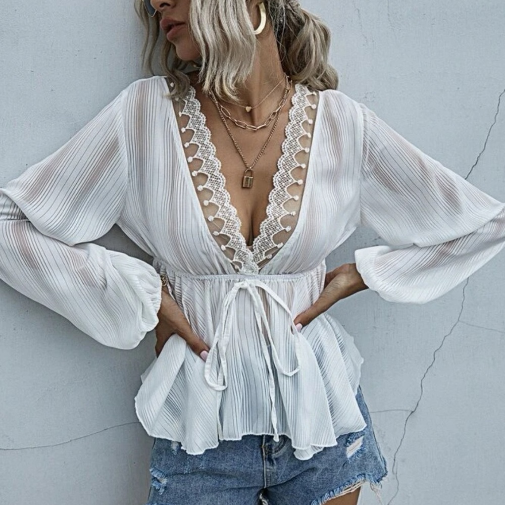 SHEIN Sheer top- BRAND NEW!
